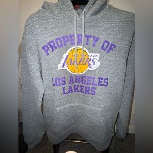 NWT Los Angeles Lakers Gray Pullover Hoodie Men's Med NBA Ultragame Basketball